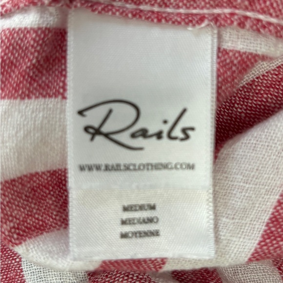Rails red & white stripe Charli shirt M - Picture 13 of 15